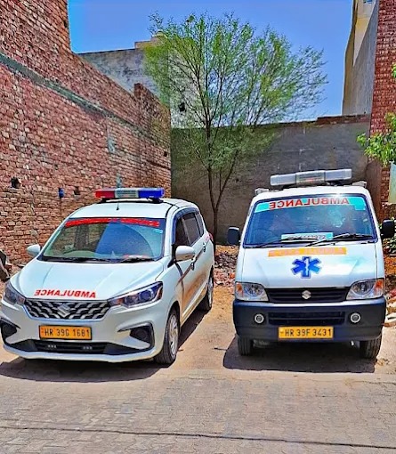 Two ambulances parked together in Hisar