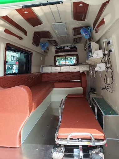 Front interior of ambulance cabin