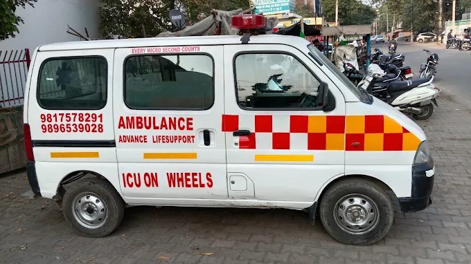 Side view of ambulance