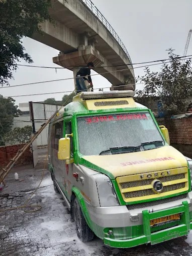 Green ambulance front view